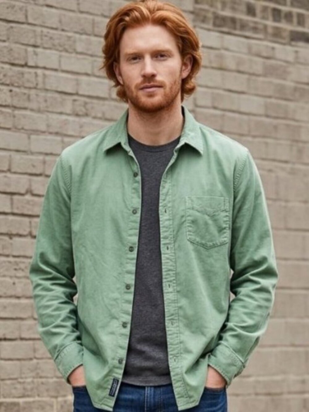 American Eagle Men's Vintage Fit Button Down Shirt
